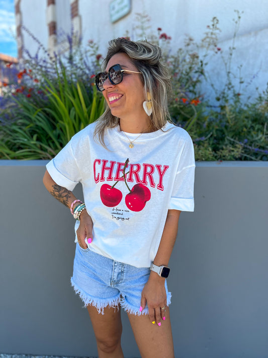 CHERRY- t-shirt oversize