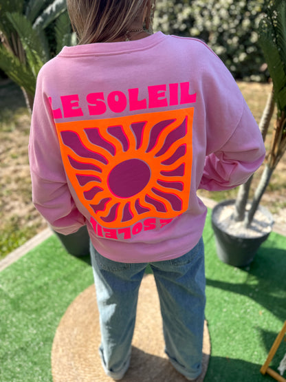 Sweat SOLEIL rose- précommande envoi a partir du 27/08