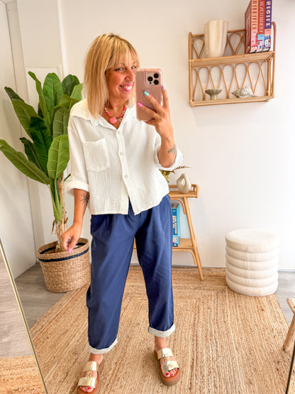 Chemise SWEET gaze de coton blanc