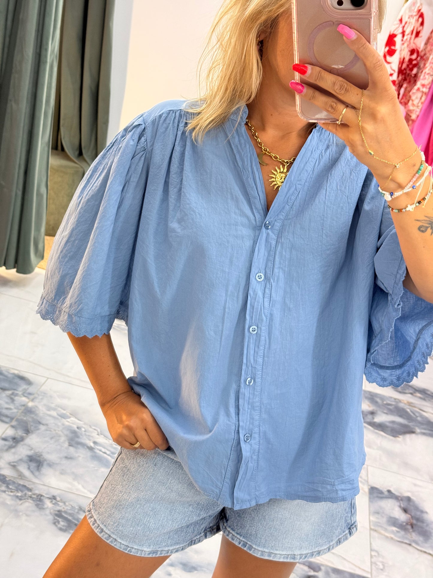Blouse NORA Bleu jean