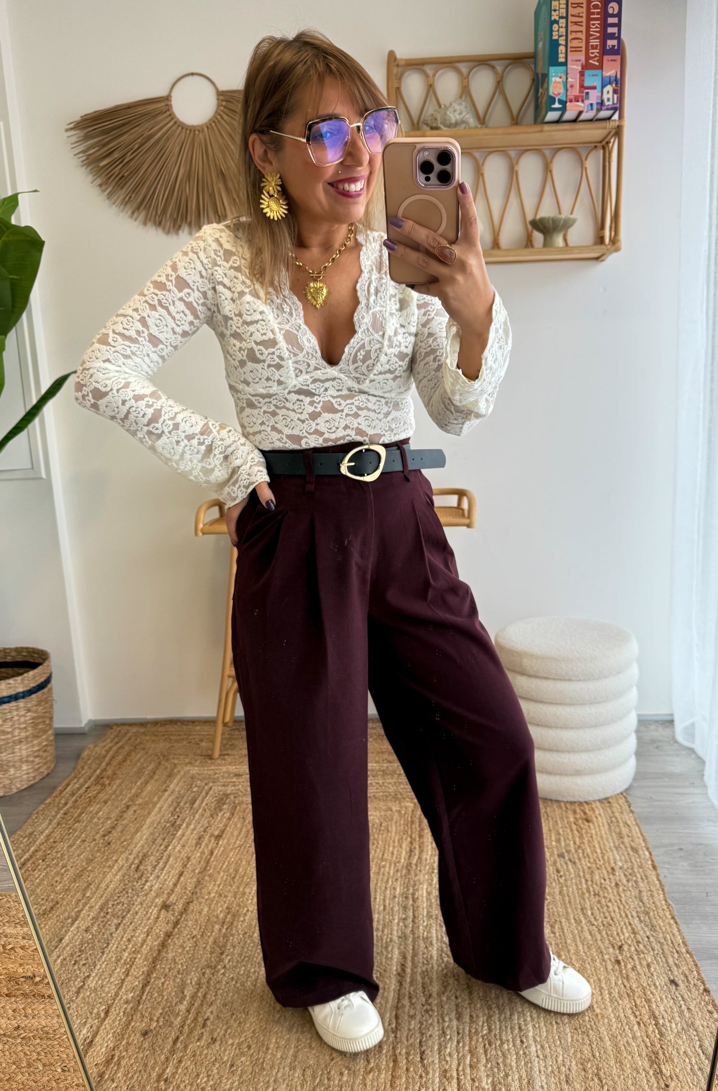 Pantalon CAMILLE Bordeaux