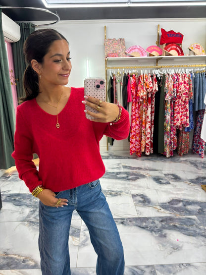 Pull Coco alpaga rouge