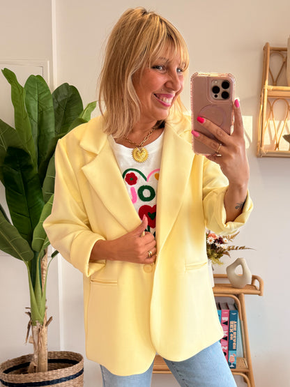 Blazer LILOU jaune clair ( matière Jogg)