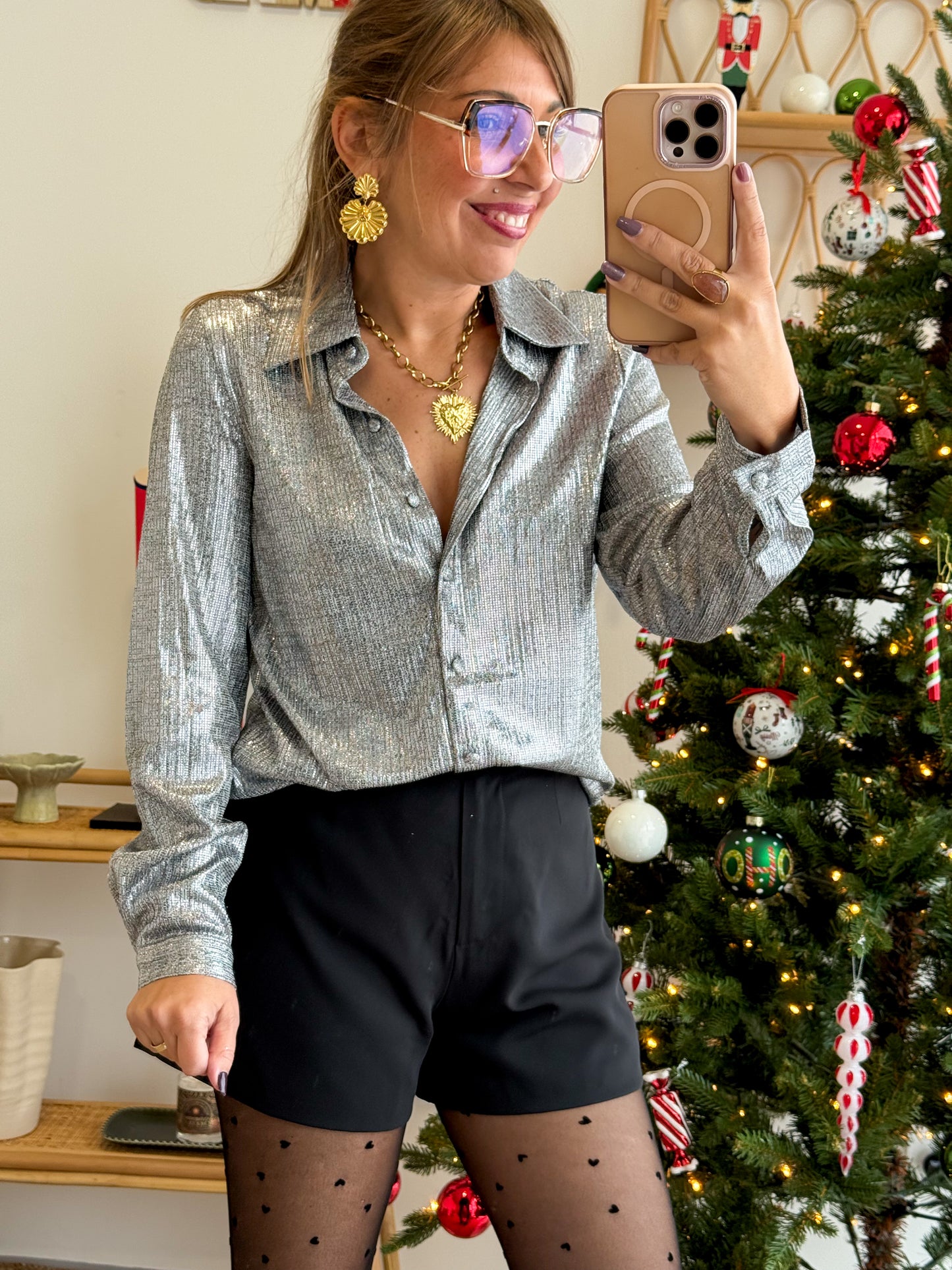 Chemisier CRYSTAL argenté