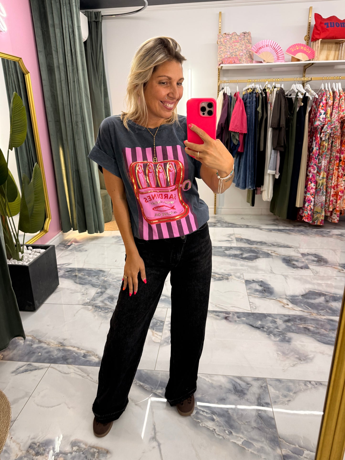 T-shirt SARDINES gris Fushia