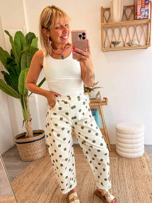 Pantalon Barrel POPPY kaki