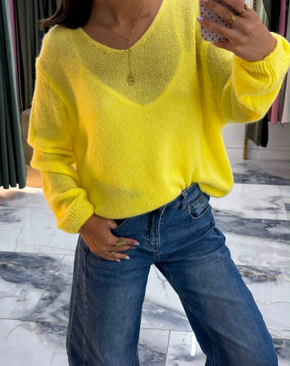 Pull COCO alpaga jaune