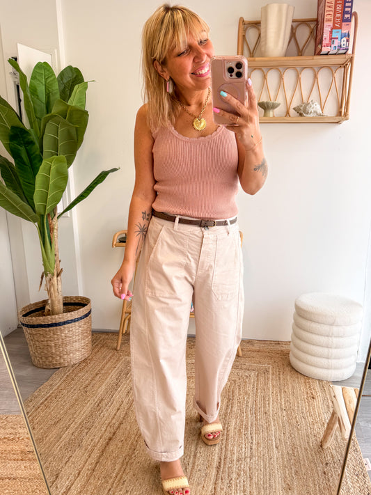 Pantalon ROMY rose très clair