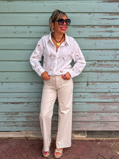 Jean flare LOUISE beige
