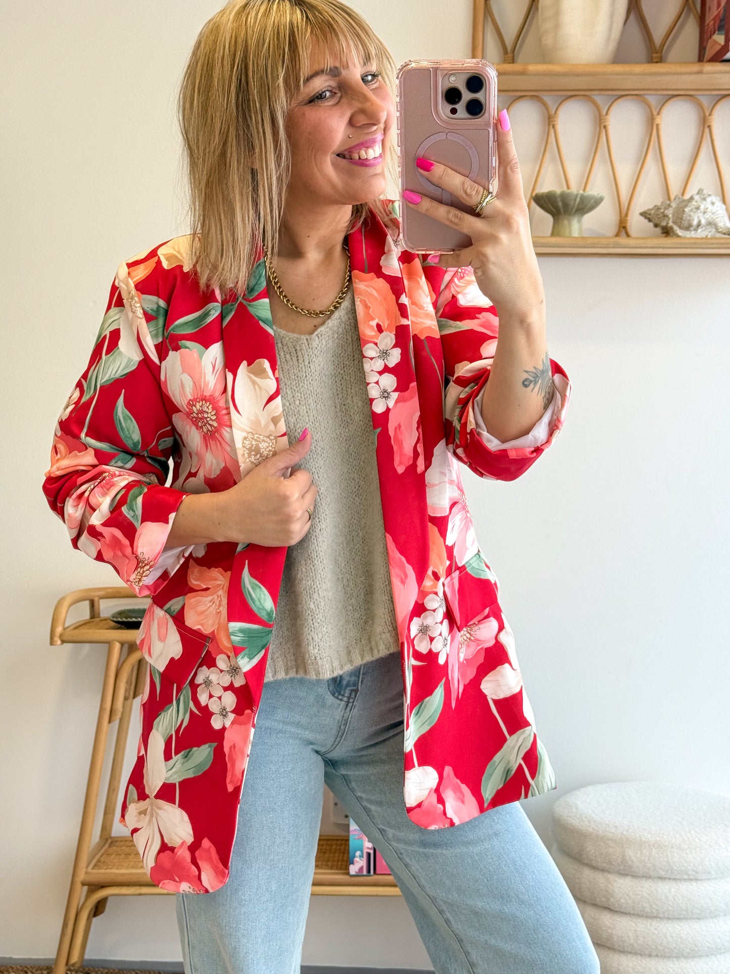 Blazer CAMÉLIA rouge