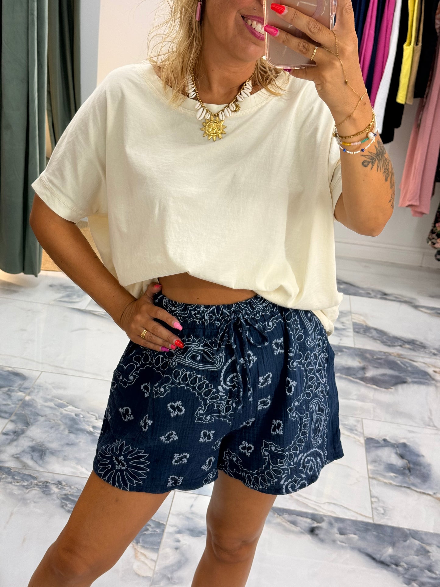 Short BANDANA bleu marine