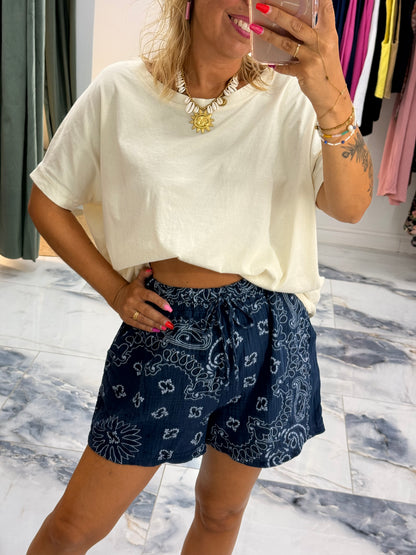 Short BANDANA bleu marine