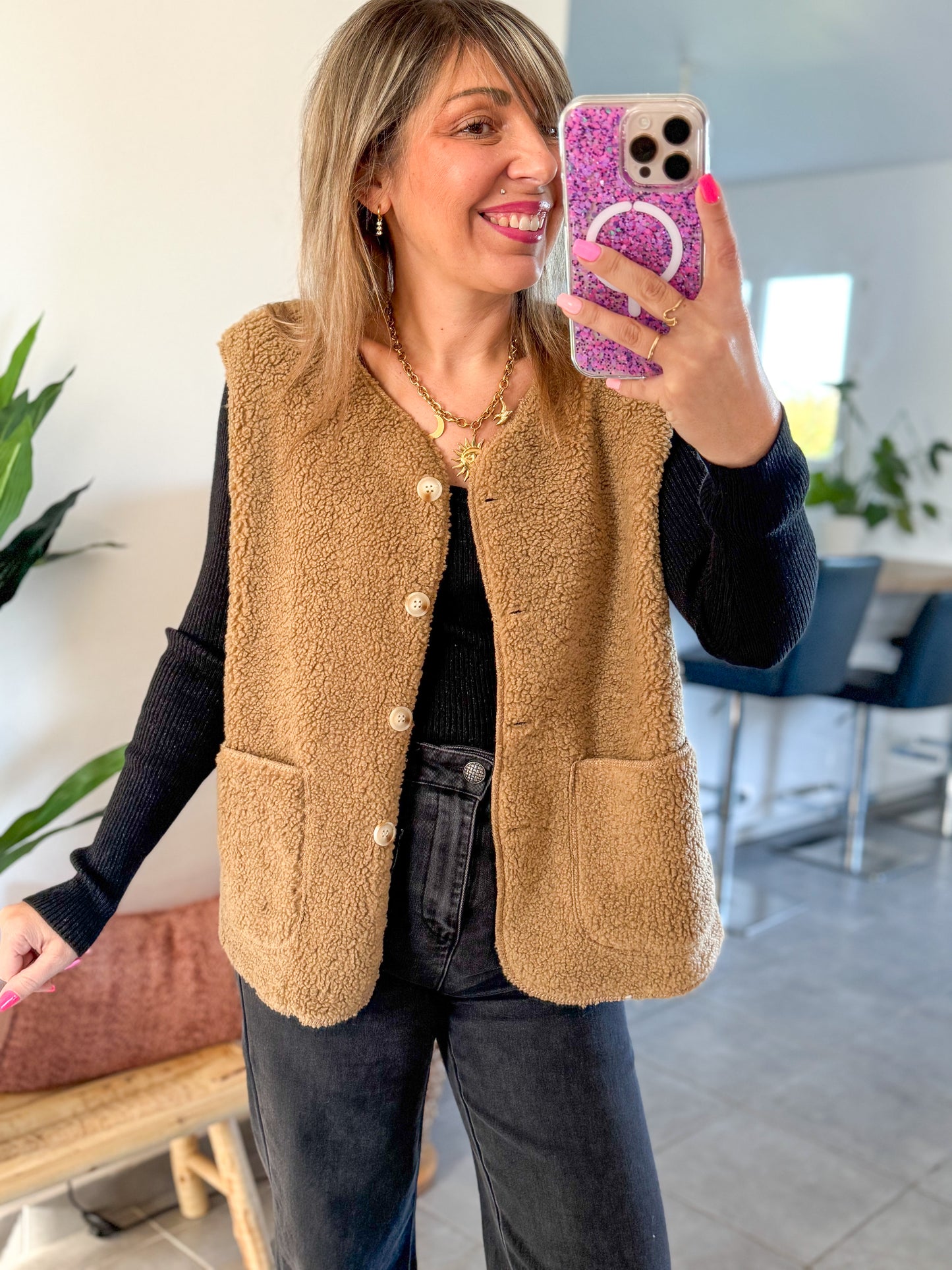 Gilet sans manches CAMELIA camel