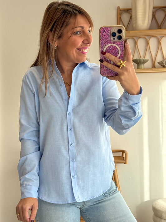 Chemise BASIC bleu