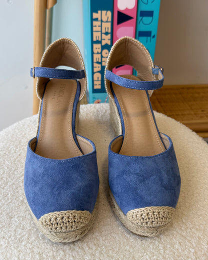 Sandales compensées BIANCA BLEU