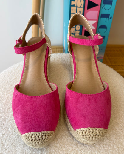 Sandales compensées BIANCA Fushia
