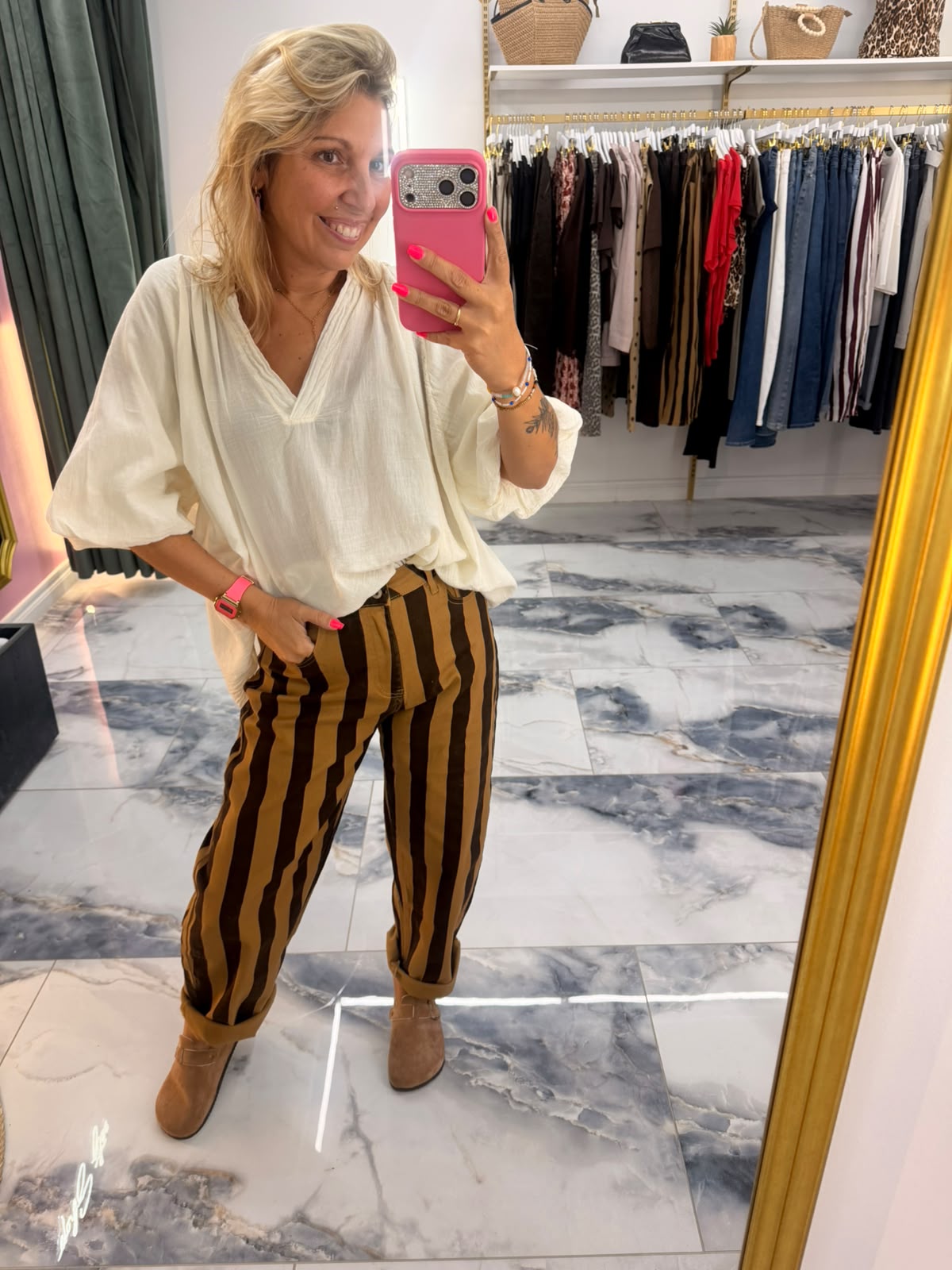 Pantalon MARLON choco/camel