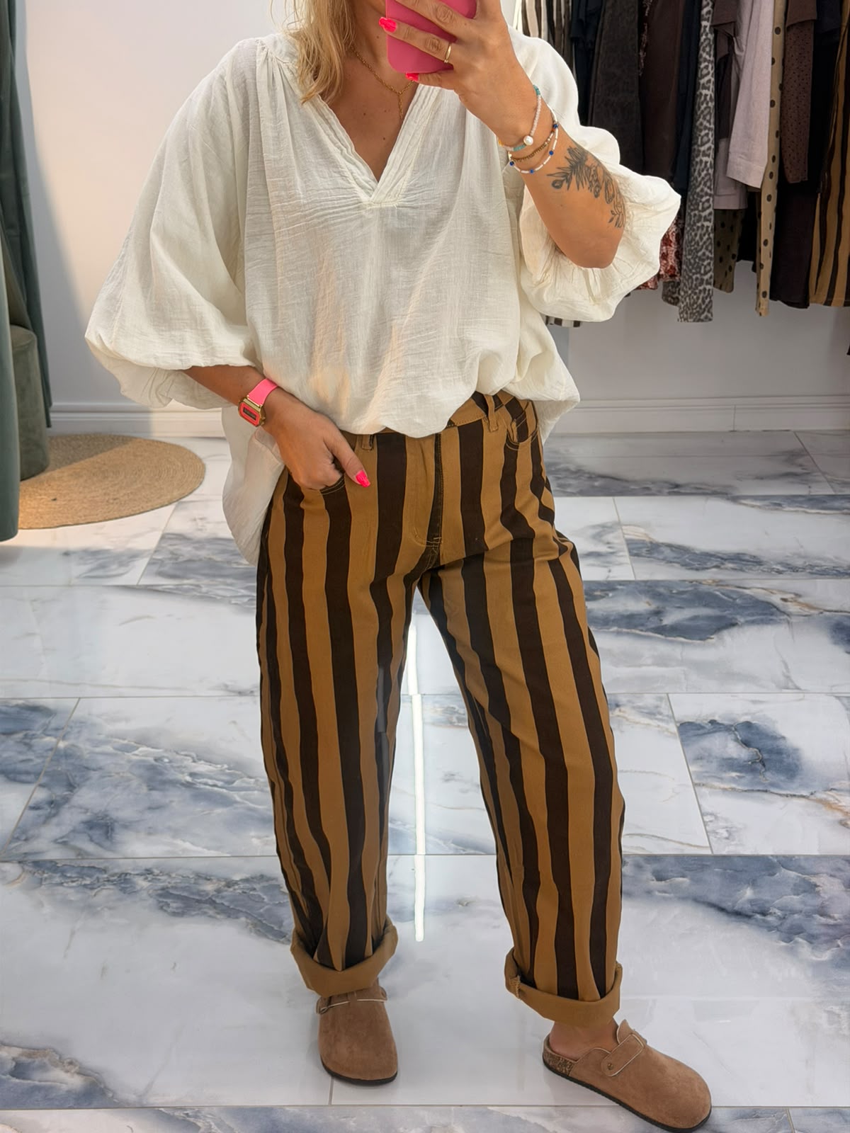 Pantalon MARLON choco/camel