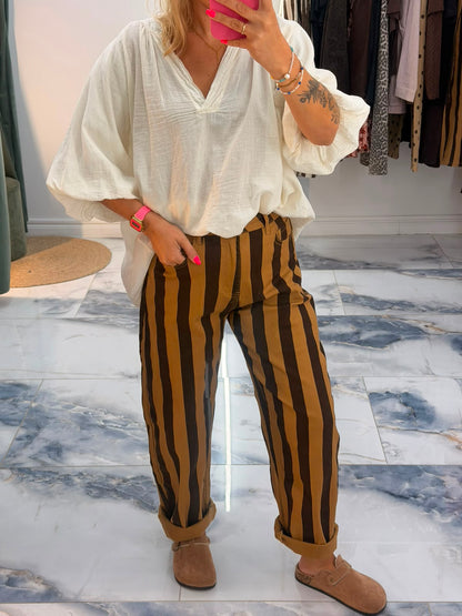 Pantalon MARLON choco/camel