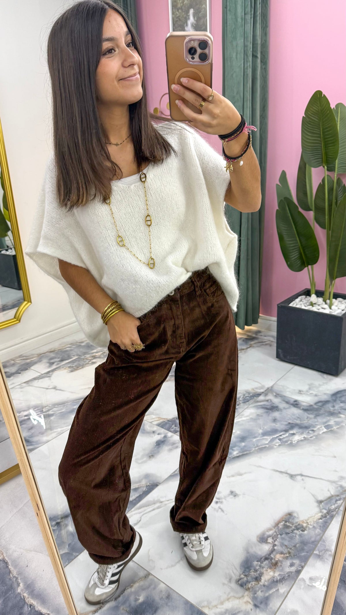 Pantalon velours choco HANNA