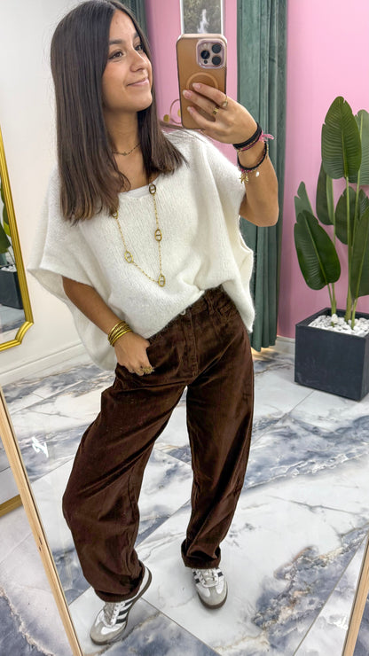 Pantalon velours choco HANNA