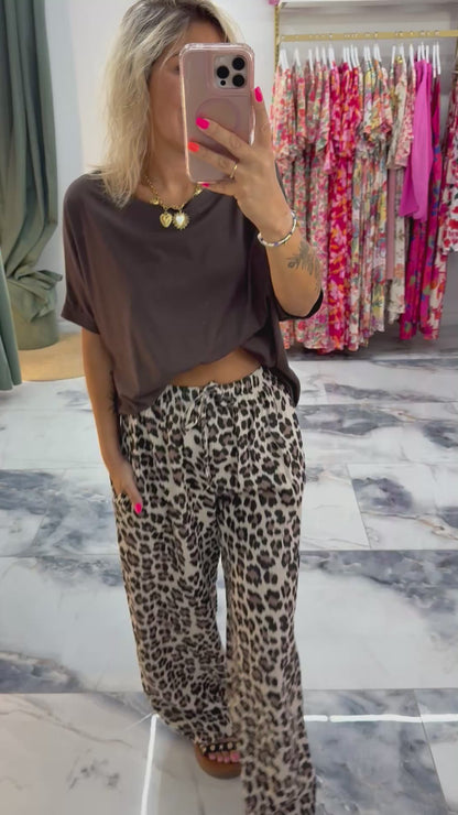 Pantalon gaze de coton LÉOPARD