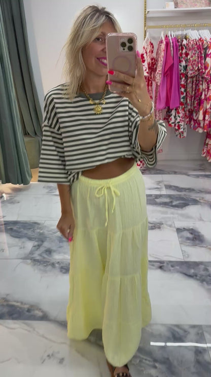 Jupe GARANCE gaze de coton jaune
