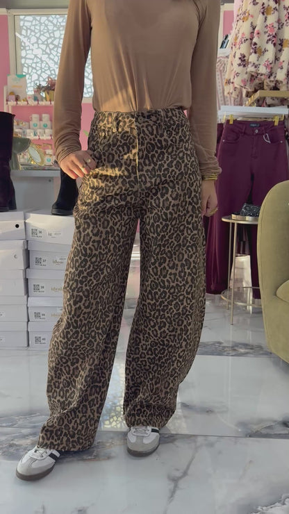 Pantalon SIENNA leopard camel