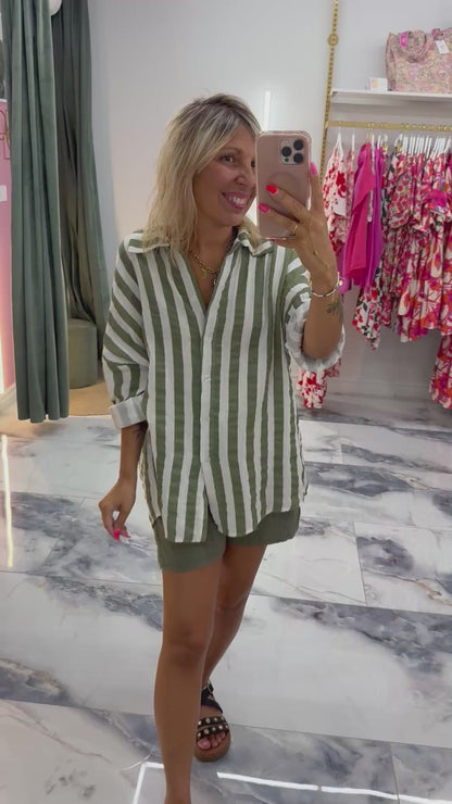 Chemise CABANA gaze de coton kaki