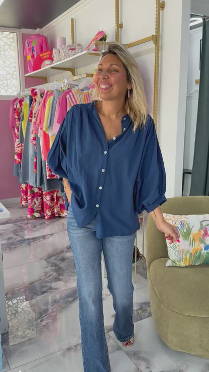 Blouse ELINA Bleu marine