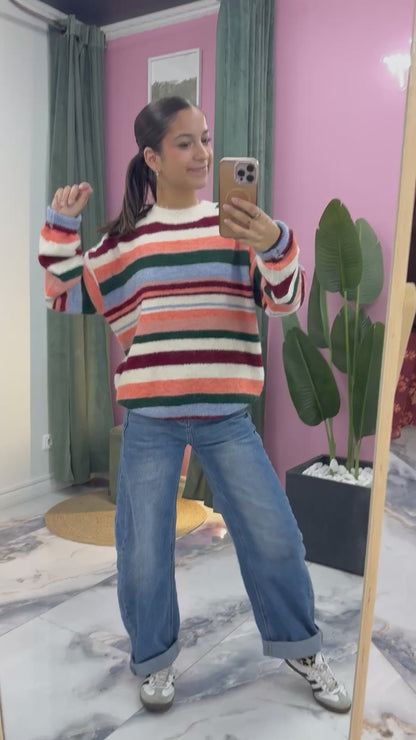 Pull MADDY bordeaux/ corail