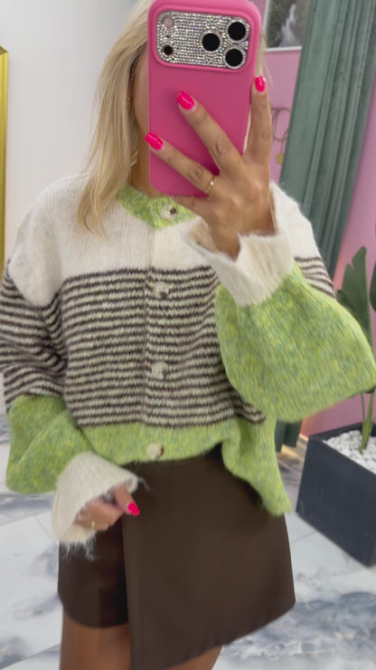 Gilet SUZIE choco/vert olive