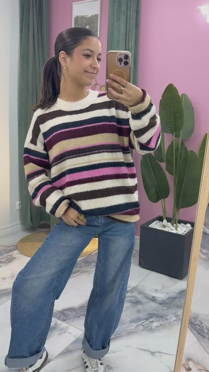 Pull MADDY Marine/fushia