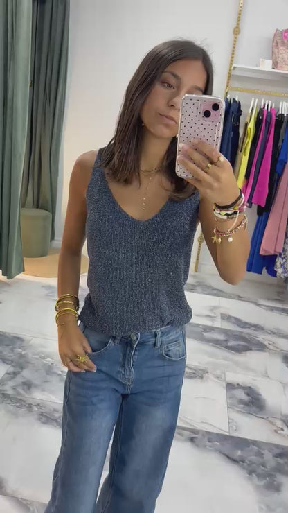 Top SHINE bleu marine