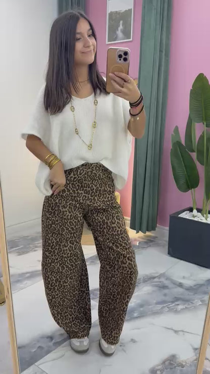 Pantalon SIENNA leopard camel